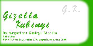 gizella kubinyi business card